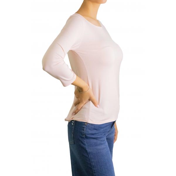 Maglia scollo a barca tinta unita 